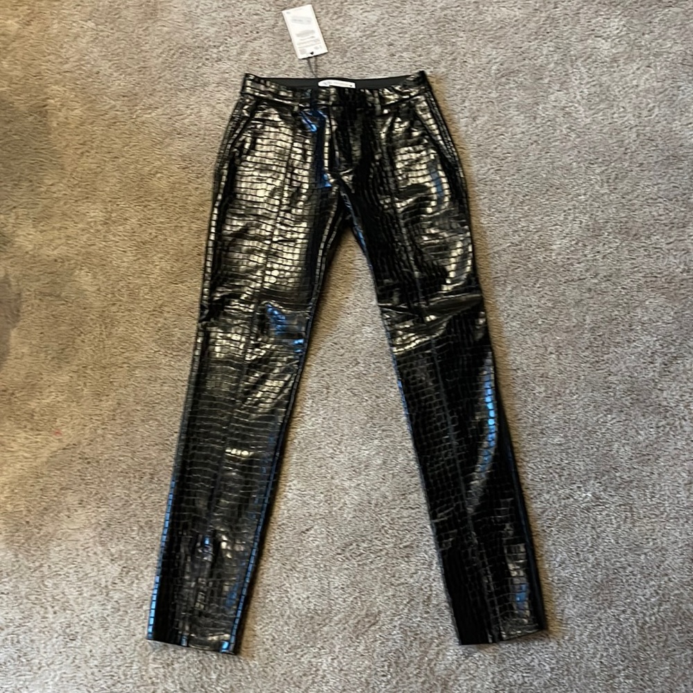 Zara faux crocodile leather pants